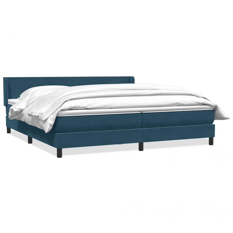 Łóżko typu Box Spring z materacem Ciemnoniebieski 180x220 cm