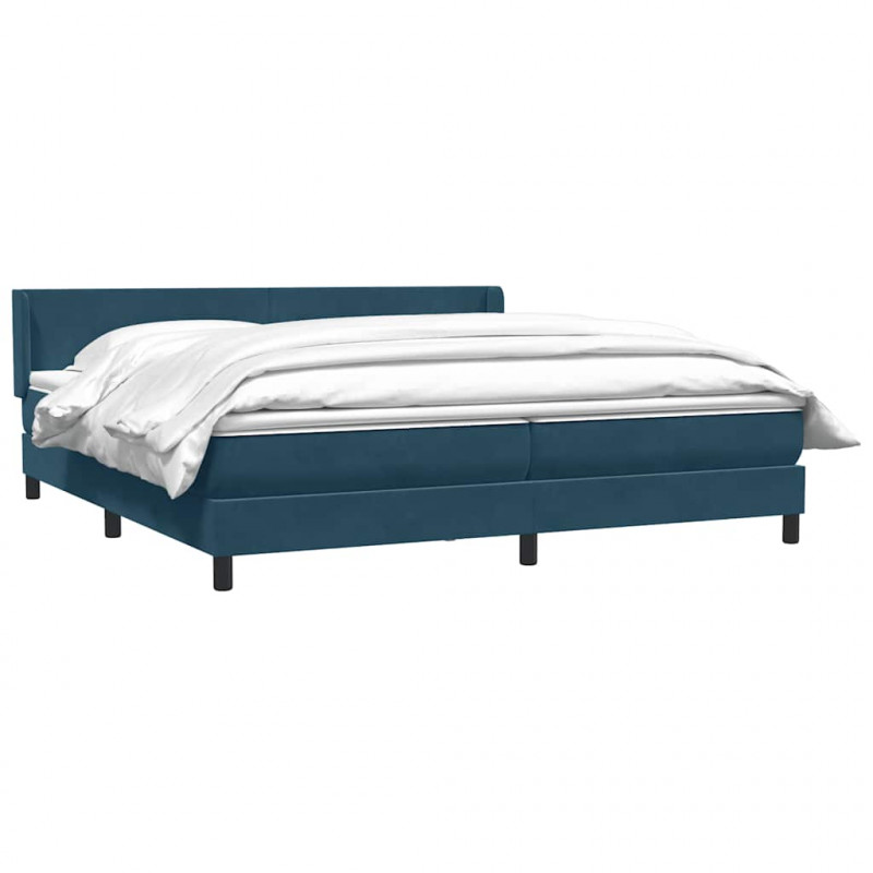 Łóżko typu Box Spring z materacem Ciemnoniebieski 180x220 cm