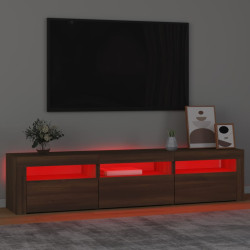 Szafka pod TV z oświetleniem LED, brązowy dąb, 180x35x40 cm