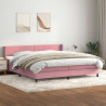 Łóżko typu Box Spring z materacem różowe 200x220 cm aksamitne