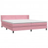 Łóżko typu Box Spring z materacem różowe 200x220 cm aksamitne
