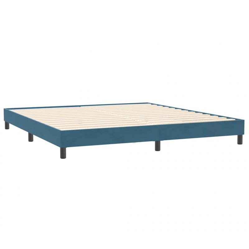 Łóżko typu Box Spring z materacem Ciemnoniebieski 180x220 cm