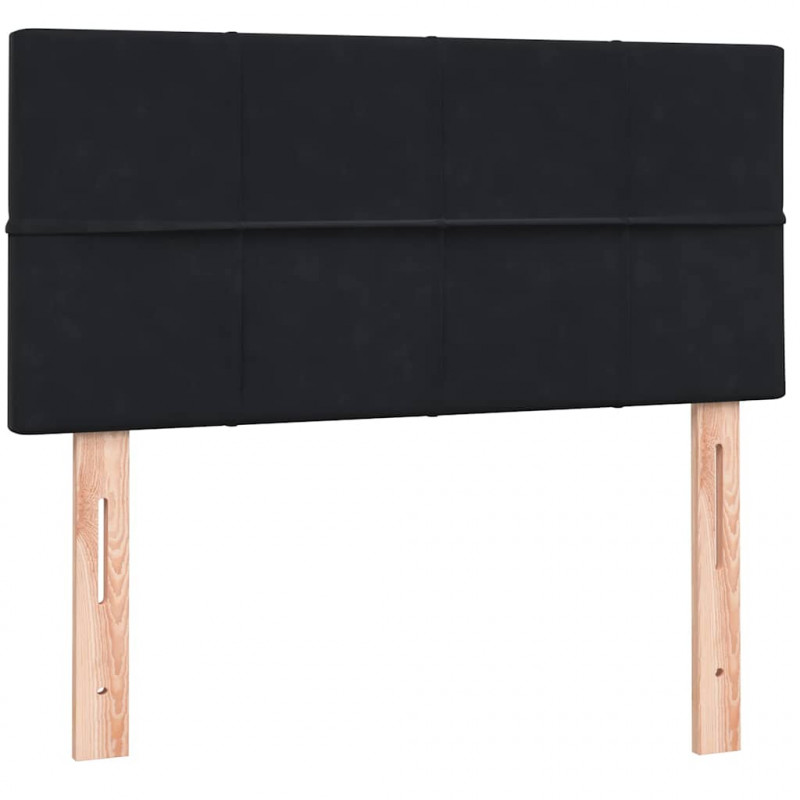 Łóżko kontynentalne z materacem, czarne, 80x210 cm