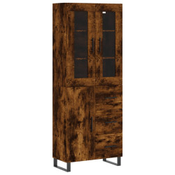 Witrynka przydymiony dąb 69,5x34x180 cm materiał drewnopochodny