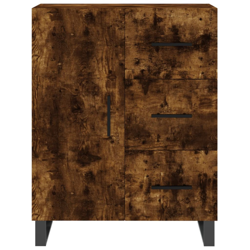 Witrynka przydymiony dąb 69,5x34x180 cm materiał drewnopochodny