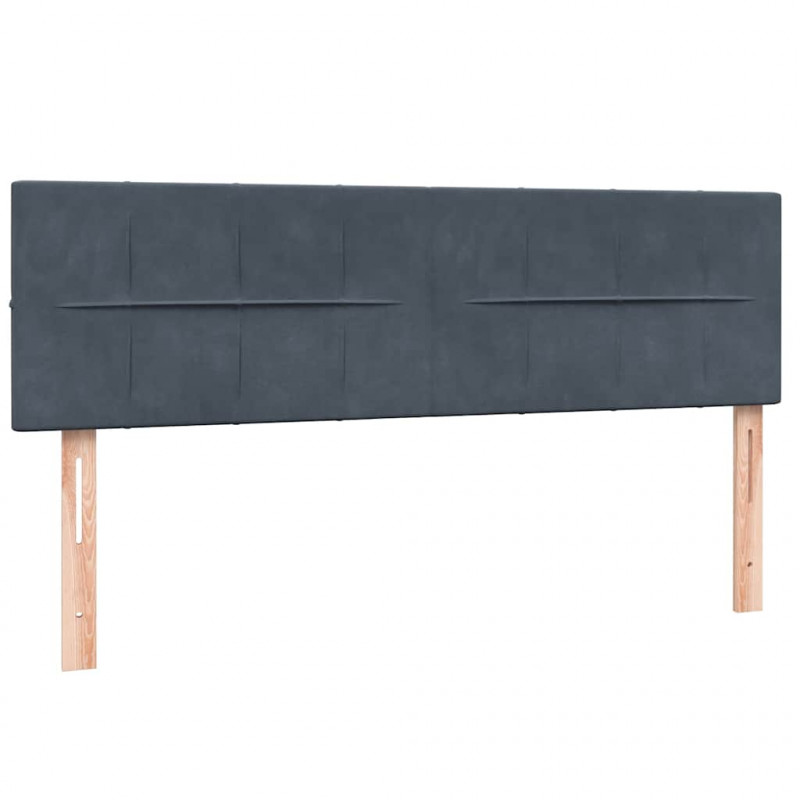 Łóżko kontynentalne z materacem, ciemnoszare, 160x210cm aksamit