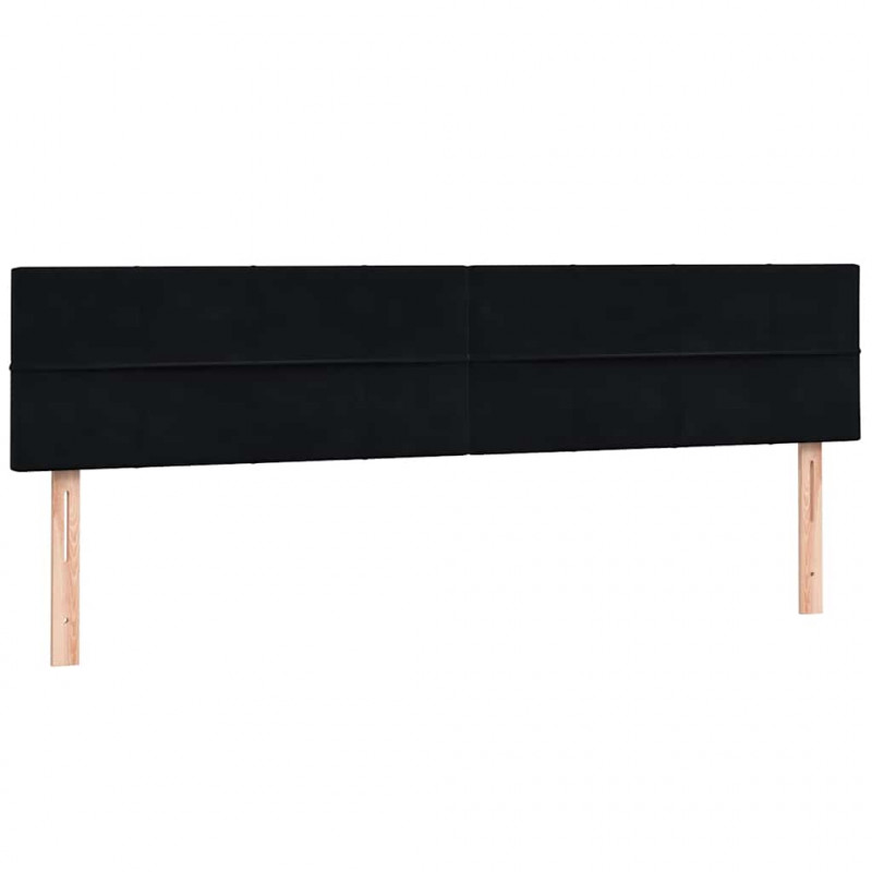 Łóżko kontynentalne z materacem, czarne, 180x210 cm, aksamit