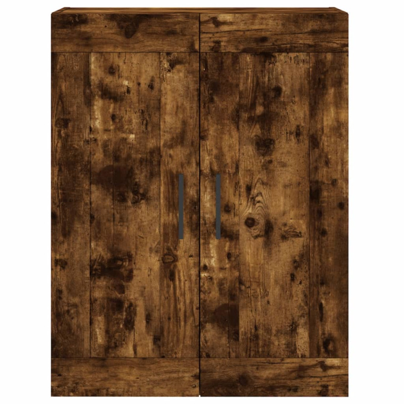 Witrynka przydymiony dąb 69,5x34x180 cm materiał drewnopochodny