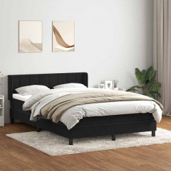 Łóżko typu Box Spring z materacem Czarny 160x220 cm Aksamit