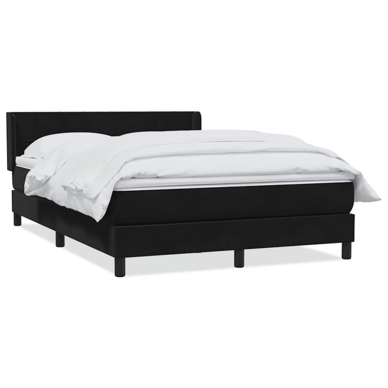 Łóżko typu Box Spring z materacem Czarny 160x220 cm Aksamit