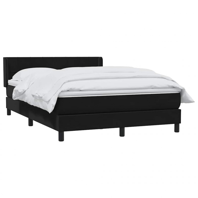Łóżko typu Box Spring z materacem Czarny 160x220 cm Aksamit