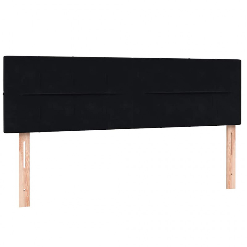 Łóżko typu Box Spring z materacem Czarny 160x220 cm Aksamit