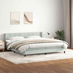 Łóżko typu Box Spring z materacem Jasnoszary 180x220 cm Aksamit