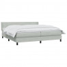 Łóżko typu Box Spring z materacem Jasnoszary 180x220 cm Aksamit