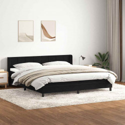 Łóżko typu Box Spring z materacem Czarny 180x220 cm Aksamit