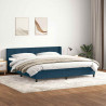 Łóżko typu Box Spring z materacem Ciemnoniebieski 180x220 cm