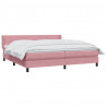 Łóżko typu Box Spring z materacem różowe 180x220 cm aksamitne