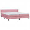 Łóżko typu Box Spring z materacem różowe 180x220 cm aksamitne