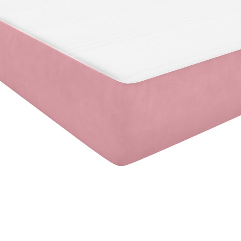 Łóżko typu Box Spring z materacem różowe 180x220 cm aksamitne