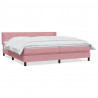 Łóżko typu Box Spring z materacem różowe 200x220 cm aksamitne