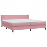 Łóżko typu Box Spring z materacem różowe 200x220 cm aksamitne