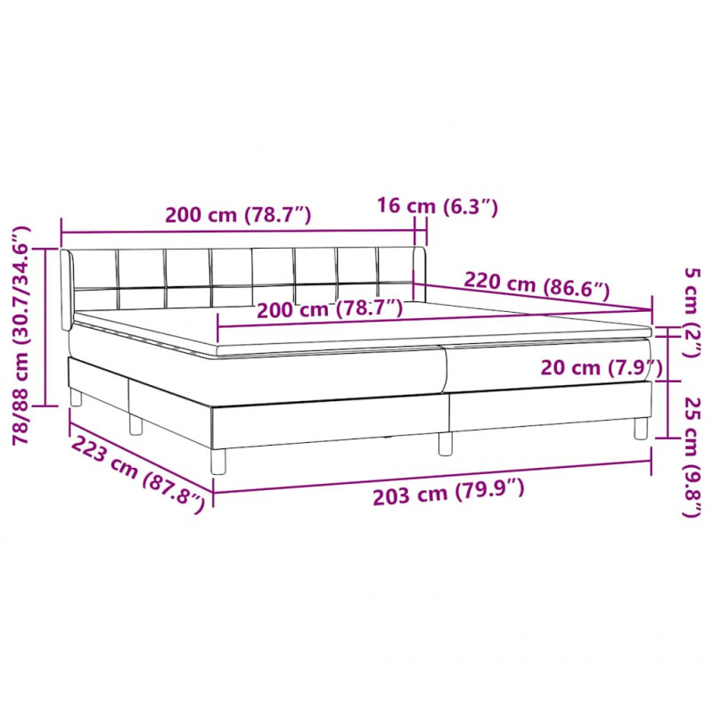 Łóżko typu Box Spring z materacem różowe 200x220 cm aksamitne