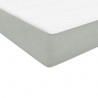 Łóżko kontynentalne z materacem, jasnoszare, 180x210cm, aksamit