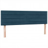 Łóżko kontynentalne z materacem, niebieskie, aksamit, 140x220cm