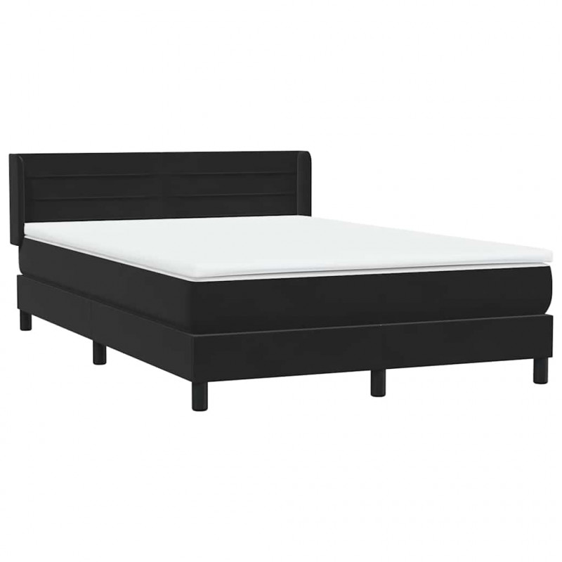 Łóżko typu Box Spring z materacem Czarny 160x220 cm Aksamit