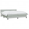 Łóżko typu Box Spring z materacem Jasnoszary 180x220 cm Aksamit