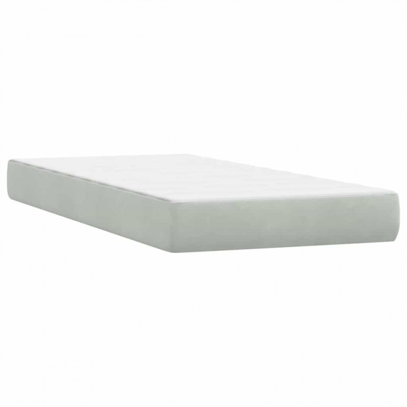 Łóżko typu Box Spring z materacem Jasnoszary 180x220 cm Aksamit