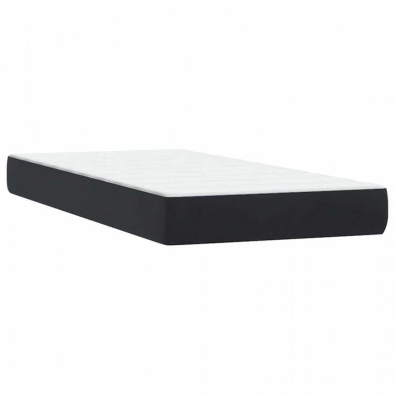 Łóżko typu Box Spring z materacem Czarny 180x220 cm Aksamit
