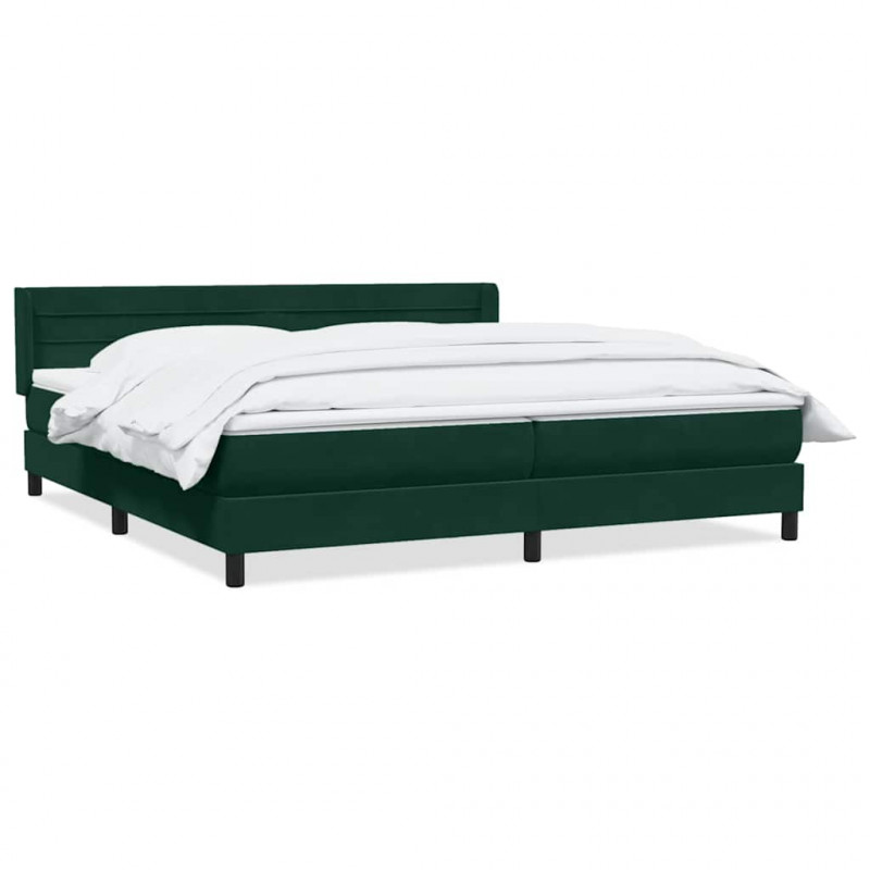 Łóżko typu Box Spring z materacem Ciemnozielone 180x220 cm