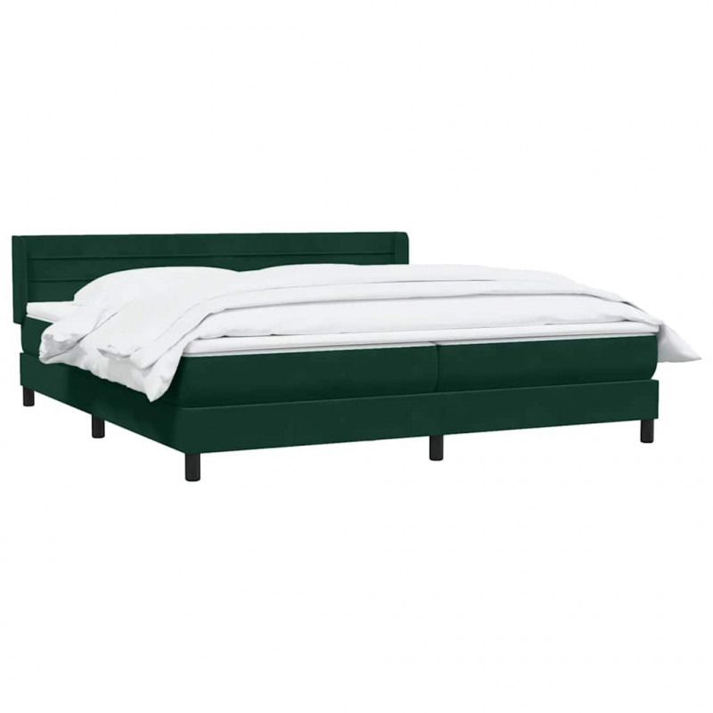 Łóżko typu Box Spring z materacem Ciemnozielone 180x220 cm