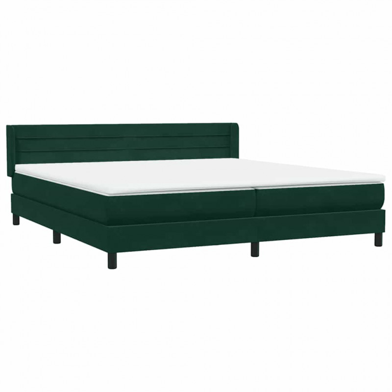 Łóżko typu Box Spring z materacem Ciemnozielone 180x220 cm