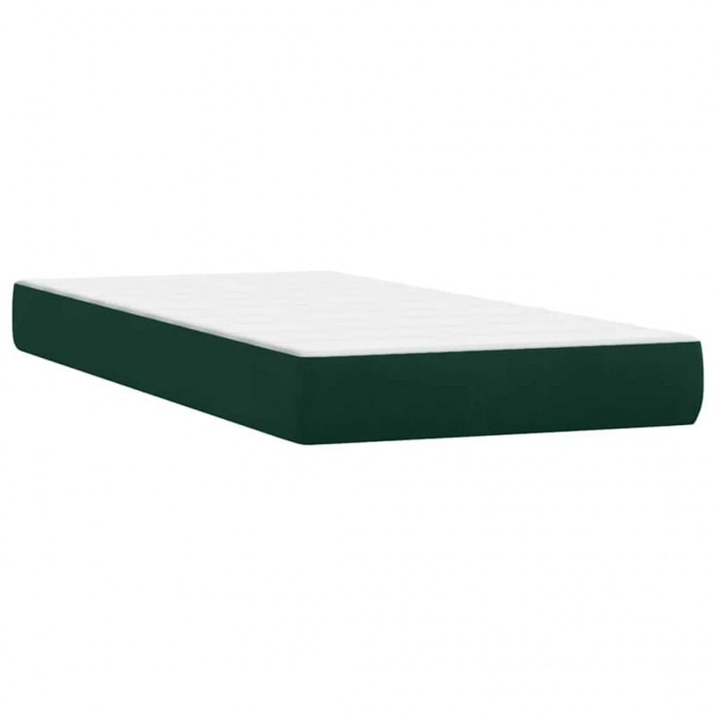 Łóżko typu Box Spring z materacem Ciemnozielone 180x220 cm