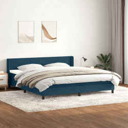 Łóżko typu Box Spring z materacem Ciemnoniebieski 180x220 cm