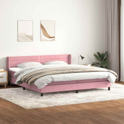 Łóżko typu Box Spring z materacem różowe 200x220 cm aksamitne