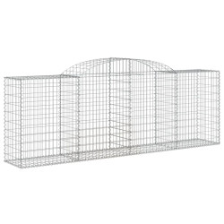 Kosze gabionowe, 8 szt, 300x50x100/120 cm, galwanizowane żelazo