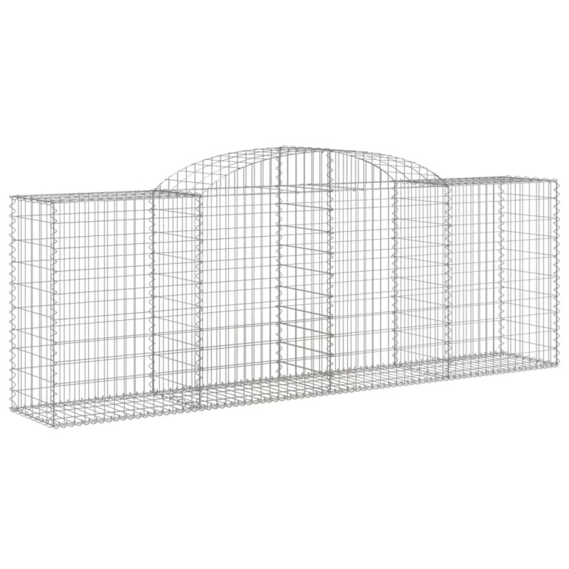 Kosze gabionowe, 8 szt, 300x50x100/120 cm, galwanizowane żelazo