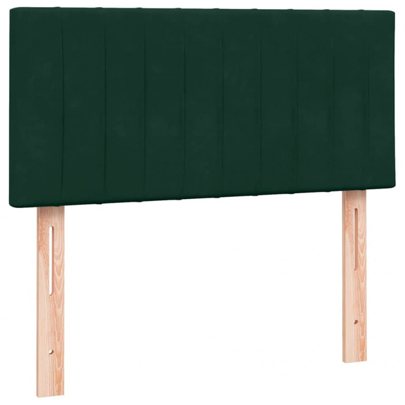Łóżko kontynentalne z materacem ciemnozielony aksamit 90x210 cm