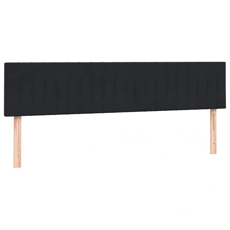 Łóżko kontynentalne z materacem, czarne, 180x210 cm, aksamit