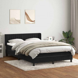 Łóżko typu Box Spring z materacem Czarny 160x220 cm Aksamit