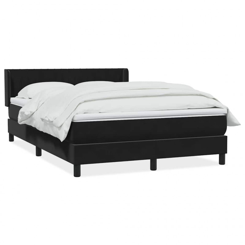 Łóżko typu Box Spring z materacem Czarny 160x220 cm Aksamit