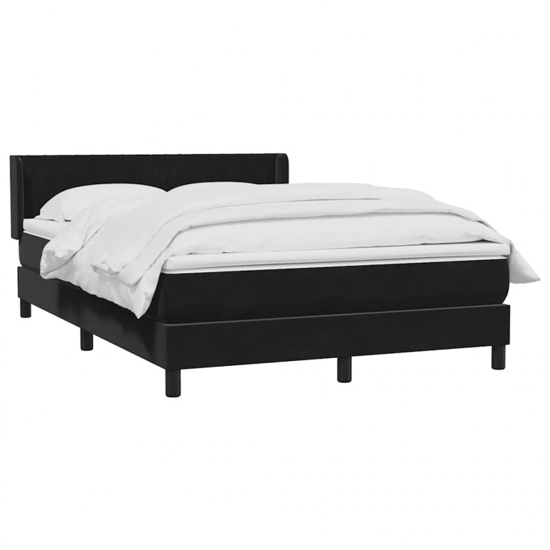 Łóżko typu Box Spring z materacem Czarny 160x220 cm Aksamit