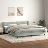 Łóżko typu Box Spring z materacem Jasnoszary 180x220 cm Aksamit