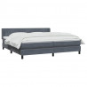 Łóżko typu Box Spring z materacem Ciemnoszary 180x220cm Aksamit