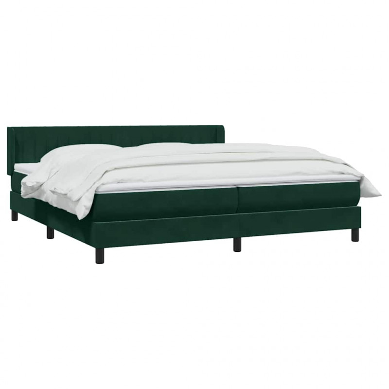 Łóżko typu Box Spring z materacem Ciemnozielone 180x220 cm