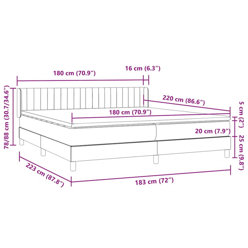 Łóżko typu Box Spring z materacem Ciemnozielone 180x220 cm
