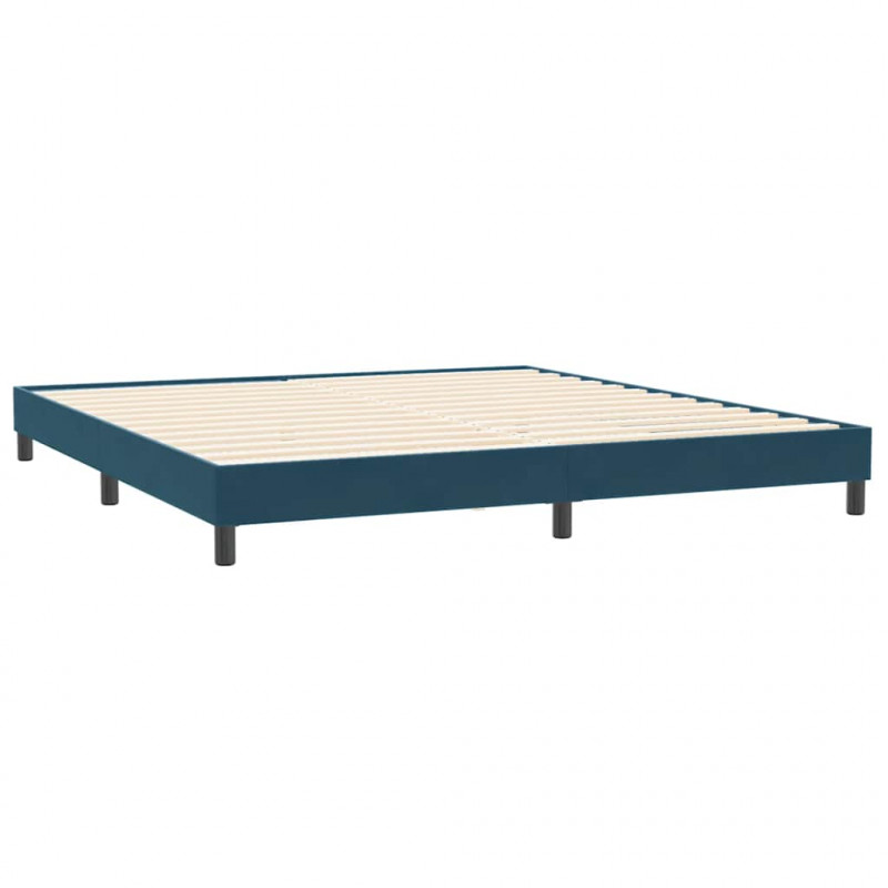 Łóżko typu Box Spring z materacem Ciemnoniebieski 180x220 cm